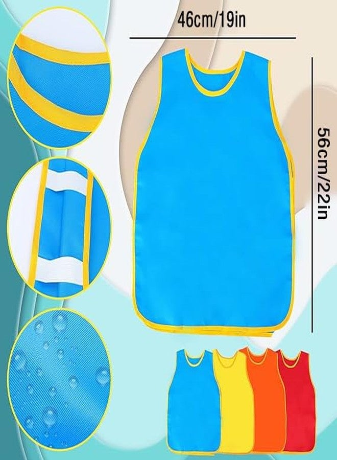 Cptoion 8 Pack Art Smock for Kids,Waterproof Artist Painting Aprons,Roomy Sleeveless Kids Painting Art Apron,Children Art Smocks,Toddler Smock for Painting Art Craft Classroom Kitchen,4 Colors - Image 2